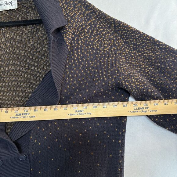 Vintage MARIO FORTE Cardigan Wool Blend Double Breasted Black Sweater - Picture 4 of 8